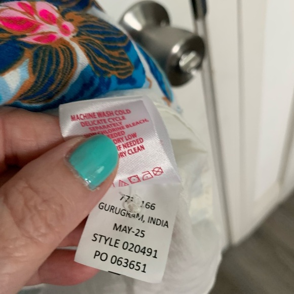 Lilly Pulitzer Blue and Pink Floral Midi Dress size 8 - Picture 4 of 4